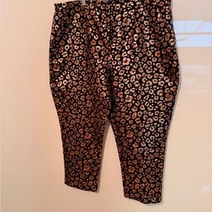 Leopard Print Pants Brocade Gold